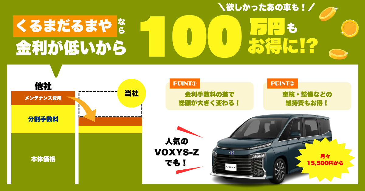 金利の差だけで100万円以上もお得に新車が買える